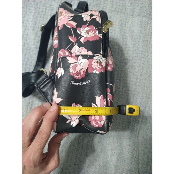 Juicy Couture Floral Logo Backpack Black & Pink Y2K Feminine - Picture 15 of 15